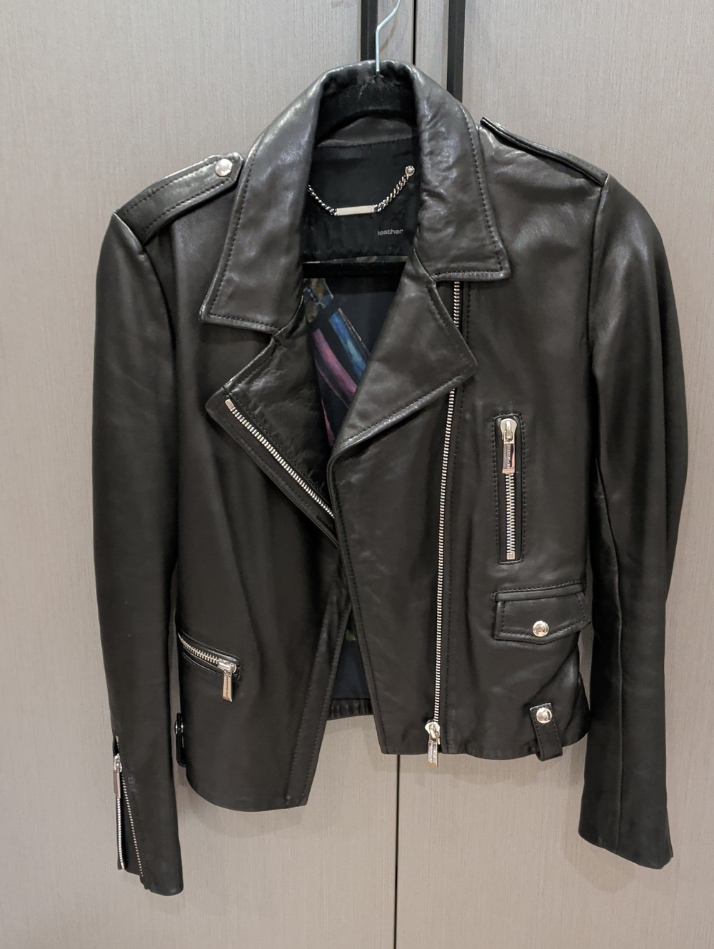 Barbara Bui Black Leather Biker Jacket Small 38